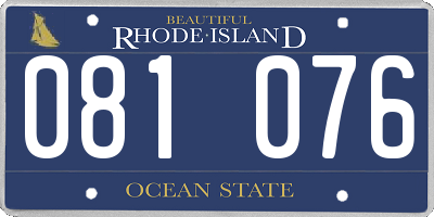 RI license plate 081076