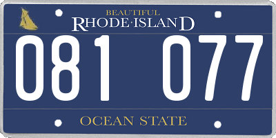 RI license plate 081077
