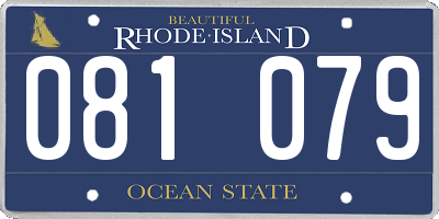 RI license plate 081079