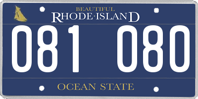 RI license plate 081080