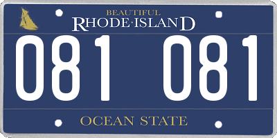 RI license plate 081081