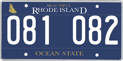 RI license plate 081082