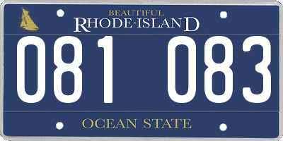 RI license plate 081083