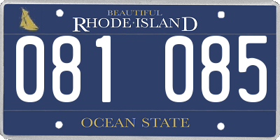 RI license plate 081085