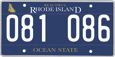 RI license plate 081086