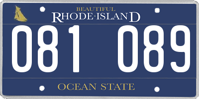 RI license plate 081089