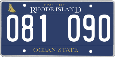RI license plate 081090