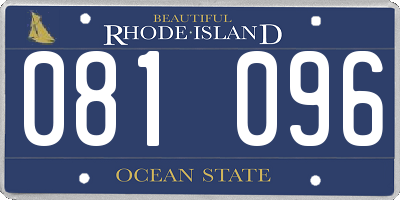 RI license plate 081096