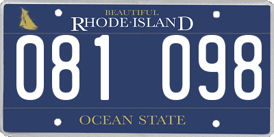 RI license plate 081098