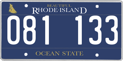 RI license plate 081133