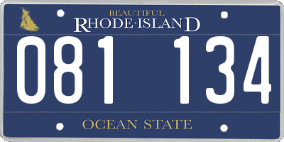RI license plate 081134