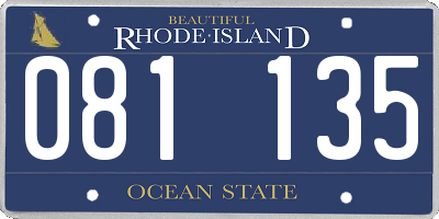 RI license plate 081135