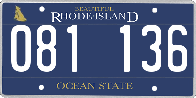 RI license plate 081136