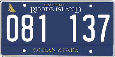 RI license plate 081137