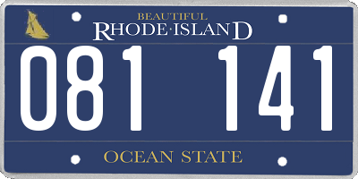 RI license plate 081141