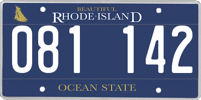 RI license plate 081142