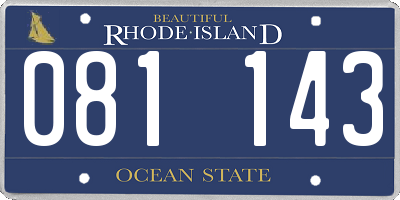 RI license plate 081143