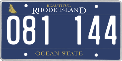 RI license plate 081144