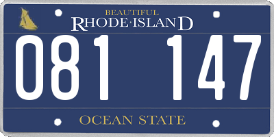 RI license plate 081147