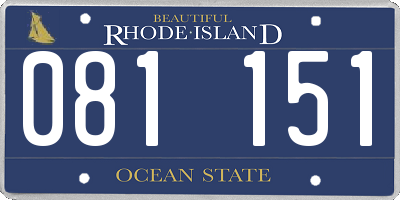 RI license plate 081151
