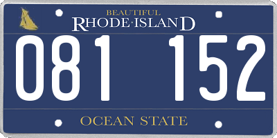 RI license plate 081152
