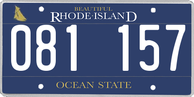 RI license plate 081157