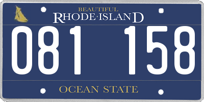 RI license plate 081158