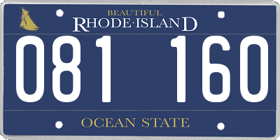 RI license plate 081160