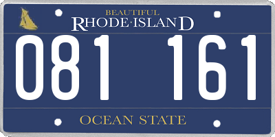 RI license plate 081161