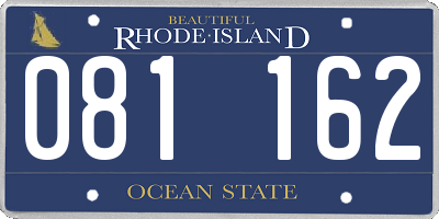 RI license plate 081162