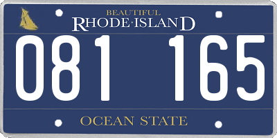 RI license plate 081165