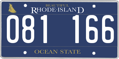 RI license plate 081166