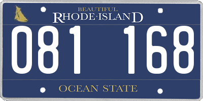 RI license plate 081168