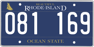 RI license plate 081169