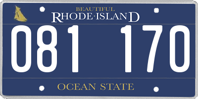 RI license plate 081170
