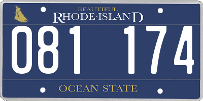 RI license plate 081174