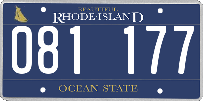 RI license plate 081177