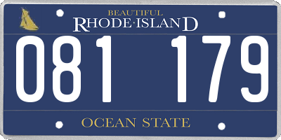 RI license plate 081179