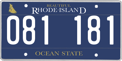 RI license plate 081181