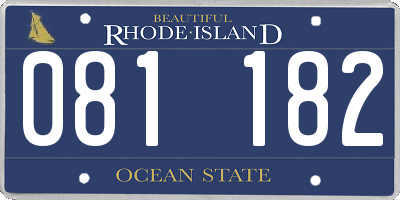 RI license plate 081182