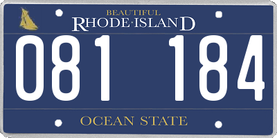 RI license plate 081184