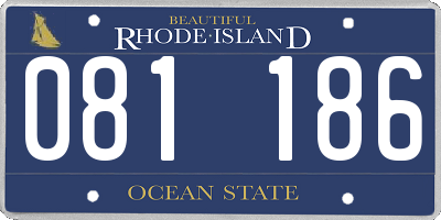 RI license plate 081186