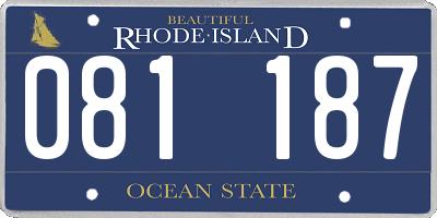 RI license plate 081187