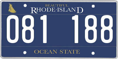 RI license plate 081188