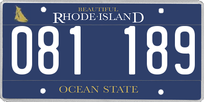 RI license plate 081189
