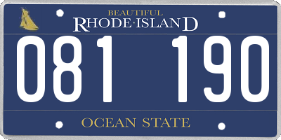 RI license plate 081190