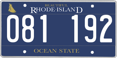 RI license plate 081192