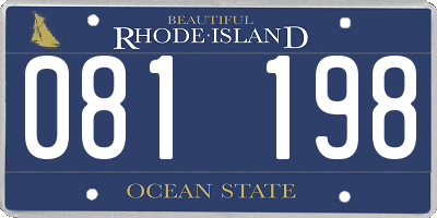 RI license plate 081198