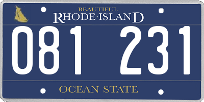 RI license plate 081231