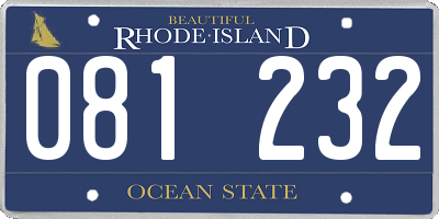 RI license plate 081232